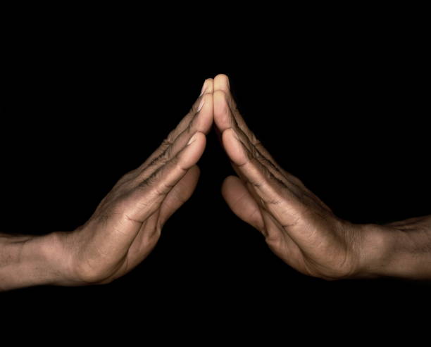 istock sign language with hand gestures speaking body language with people on black background stock photo 1760329375