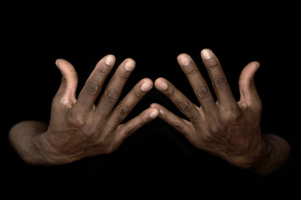 istock sign language with hand gestures speaking body language with people on black background stock photo 1760335676