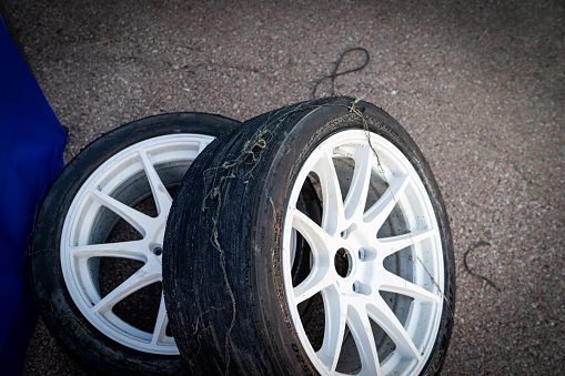 Track use drift car tyres on asphalt