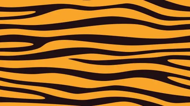 Vector illustration of Vector illustration. Seamless pattern. Tiger skin background. Illustration, poster. Tiger skin. Tiger fur seamless vector pattern. Animal abstract skin seamless pattern.