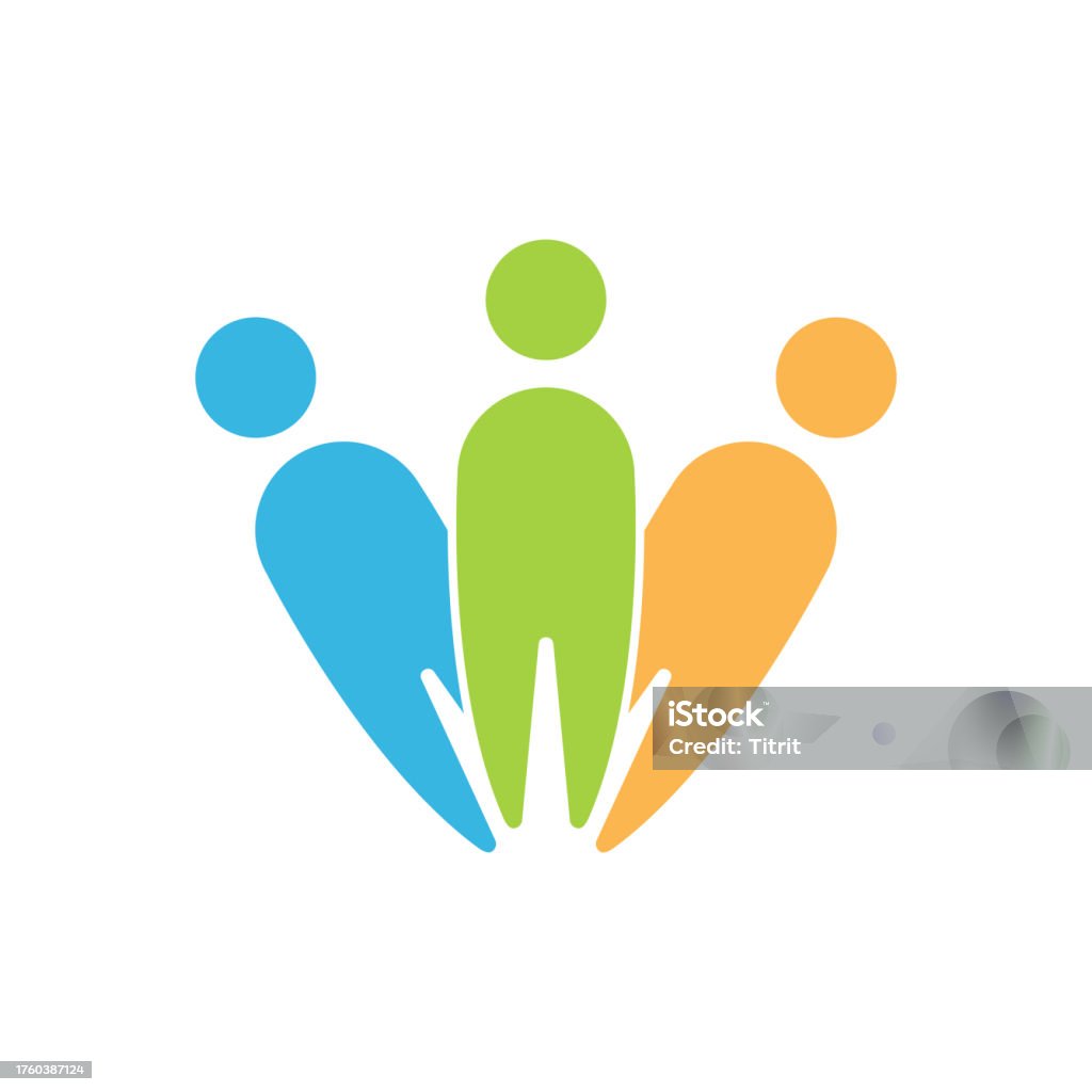 Three Team Vector Creative Colorful Team Three People Concept Logo Symbol Design Template ...