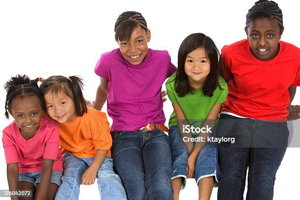 Group Of Cute Girls Stock Photo - Download Image Now - African-American Ethnicity, Dental Braces, Family