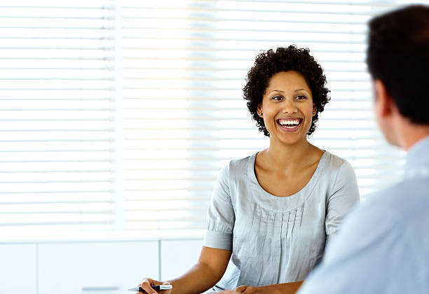 istock Happy business colleagues during a meeting 176042133