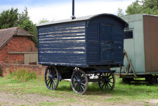 a wooden gypsy caravan