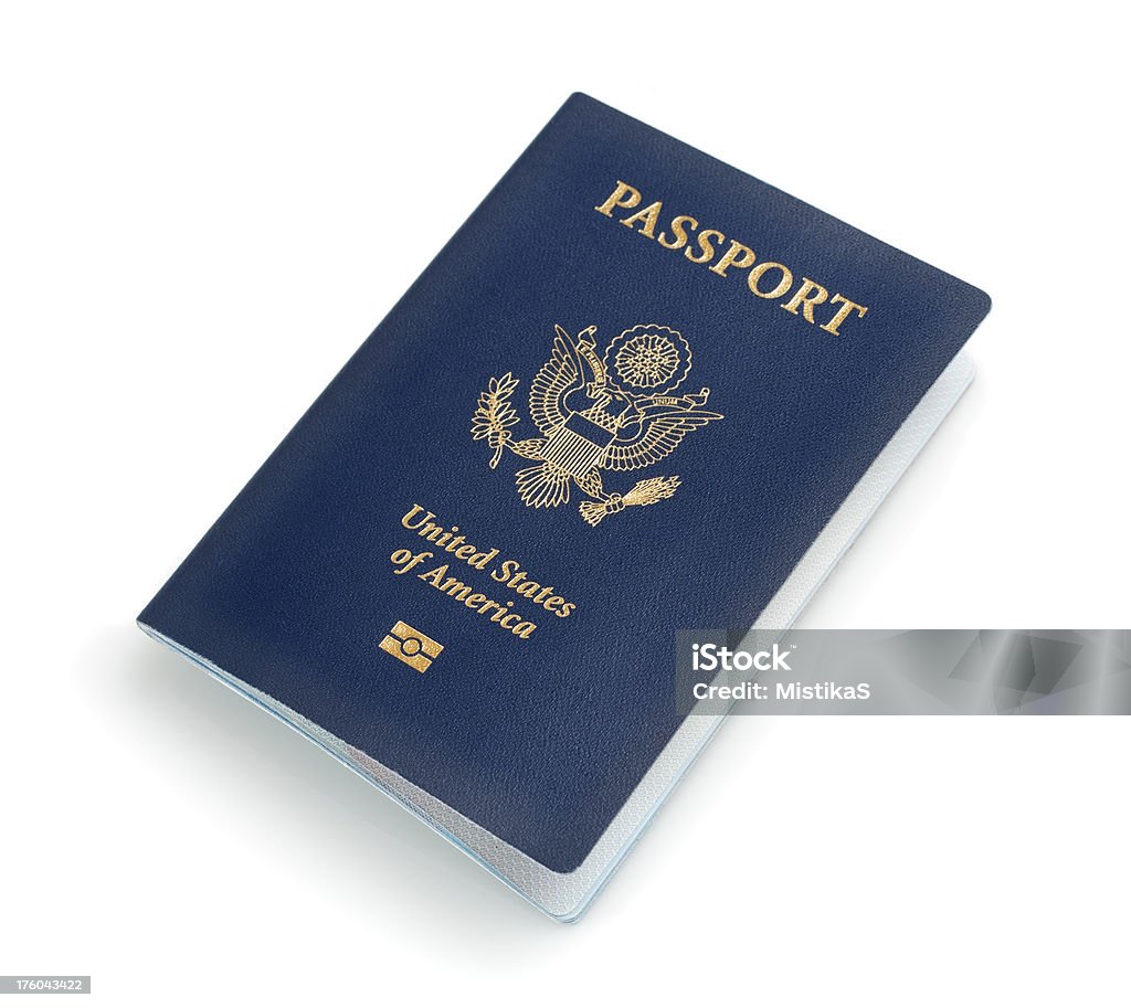 Passaporte americano com dados biométricos - Royalty-free Biometria Foto de stock