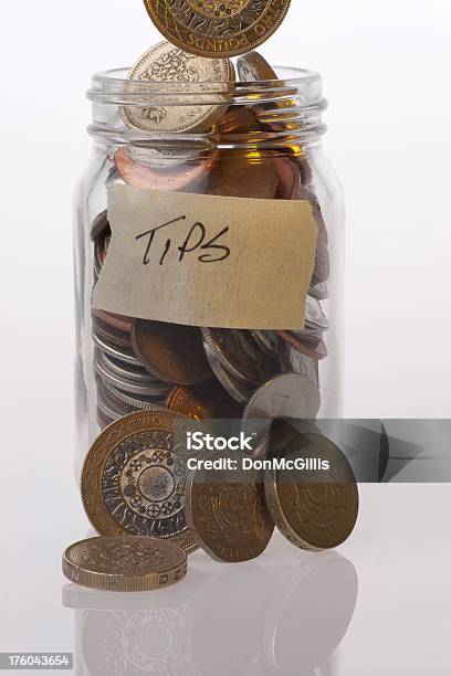 Money Jar British Tips Stock Photo - Download Image Now - British Coin, British Currency, Business