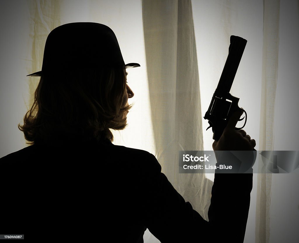 Mulher com arma Ocultar - Royalty-free 30-39 Anos Foto de stock