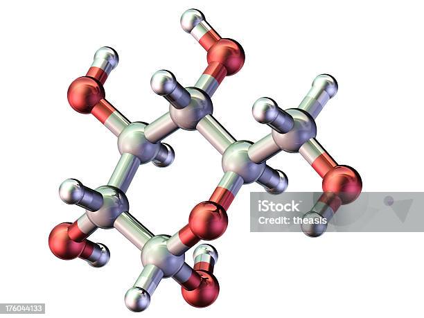Graficzny Wzór Cukru Glukozy - zdjęcia stockowe i więcej obrazów Atom - Atom, Bez ludzi, Białe tło