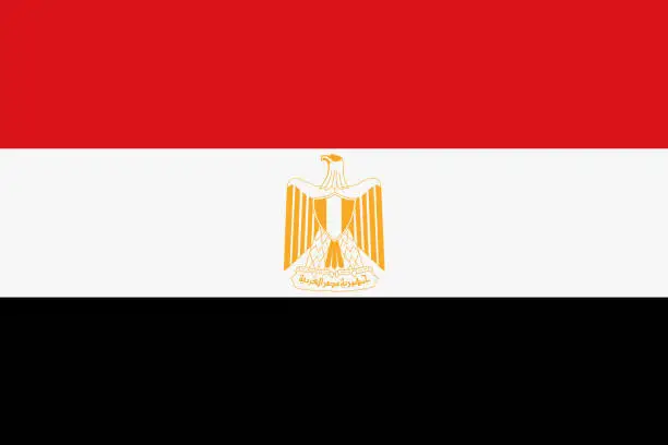 Vector illustration of Flag of Egypt, vector illustration.