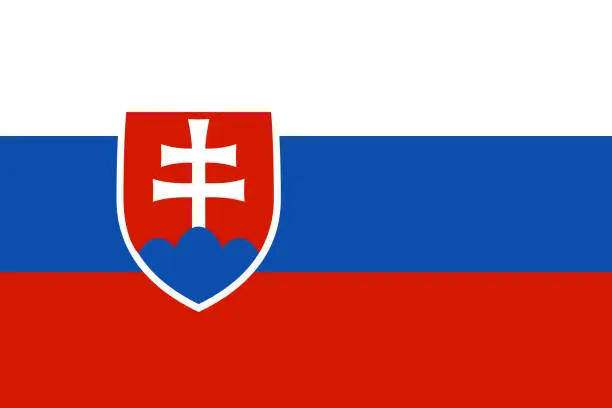 Vector illustration of Flag of Slovakia. page symbol for your web site design Slovakia flag logo, app, UI. Slovakia flag Vector EPS10.