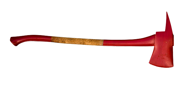 This restored vintage fireman's axe has a clipping path.
