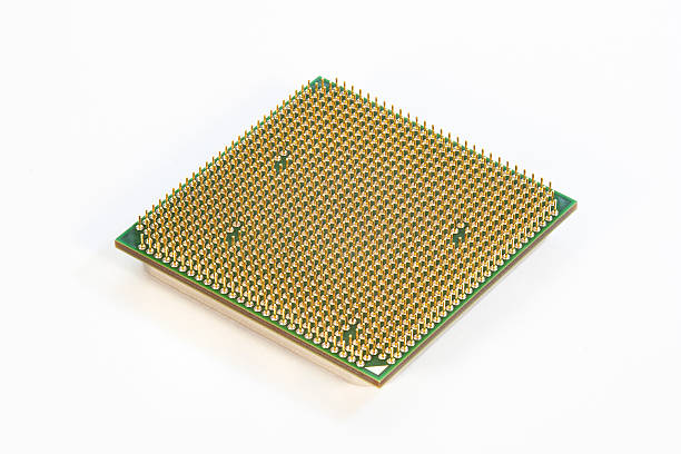 Computer CPU - Gold Pins stock photo