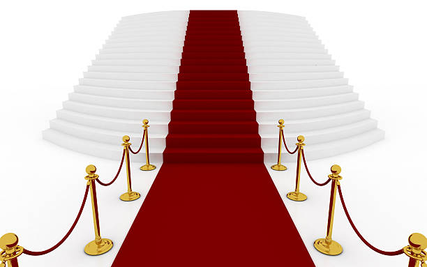 istock Red carpet and huge stairs (gold) 176048302