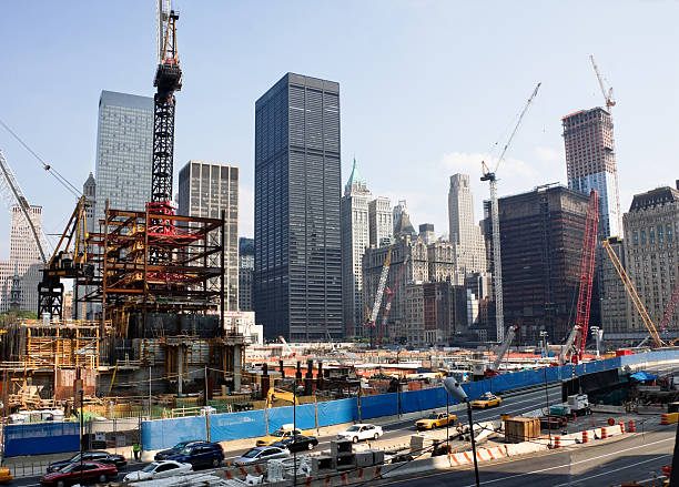 construction New York CIty world trade center site stock photo