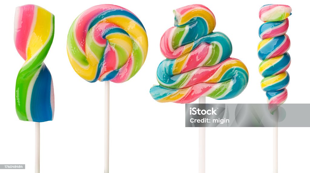 Quatro diversos Lollipops - Royalty-free Rebuçados de Açúcar Foto de stock