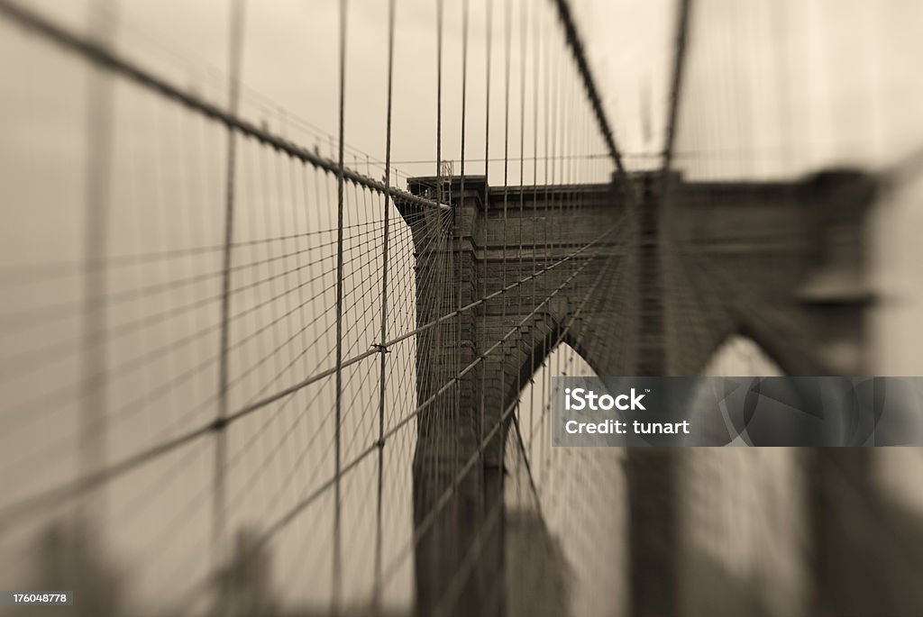 Ponte di Brooklyn - Foto stock royalty-free di Bianco e nero
