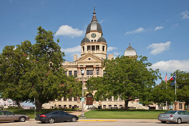istock Beautiful Victorian Architecture of County Courthouse at Denton Texas 176048813
