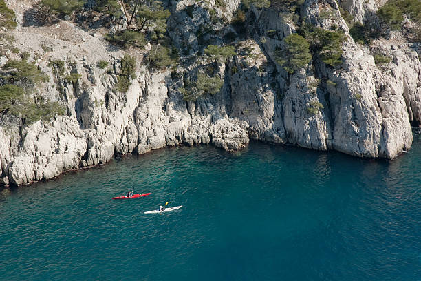 istock Two kayaks near rocky cliff in Calanques 176048825