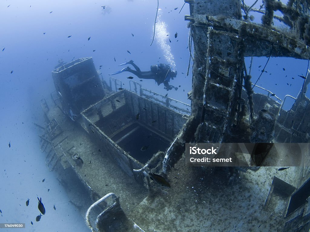 Mergulhador no naufrágio - Royalty-free Malta Foto de stock