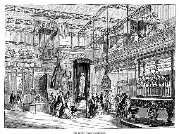 ilustrações de stock, clip art, desenhos animados e ícones de departamento dos eua/universal exposição londres 1851 - european culture ancient architecture still life