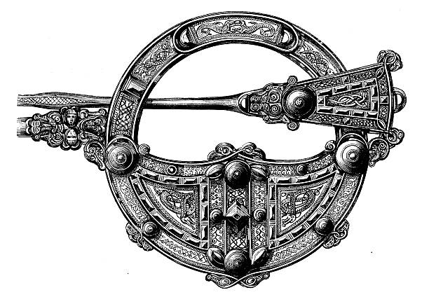 viktorianischen schmuck und antiken design illustrationen - brooch old fashioned jewelry rococo style stock-grafiken, -clipart, -cartoons und -symbole
