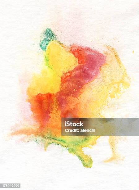 Orange Watercolor Mess Stock Photo - Download Image Now - Abstract, Art, Art And Craft
