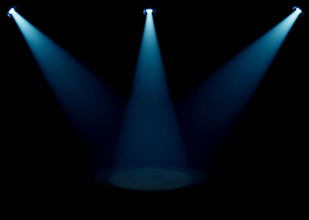 istock Bright spotlights in dark room. Performance equipment 1760498917