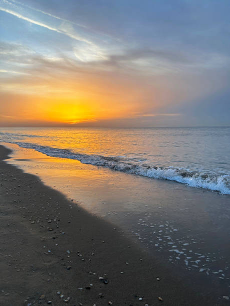 istock Beautiful view of sandy beach at sunrise 1760499429