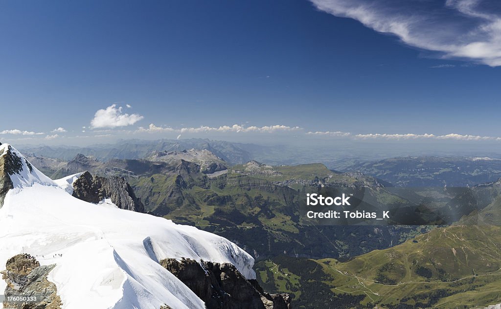 XXXL : Distance depuis Jungfraujoch loin - Photo de Alpes européennes libre de droits