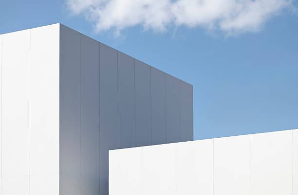 Modern Architecture Abstract Close up on the detail of a modern structure against sky. white buildings stock pictures, royalty-free photos & images