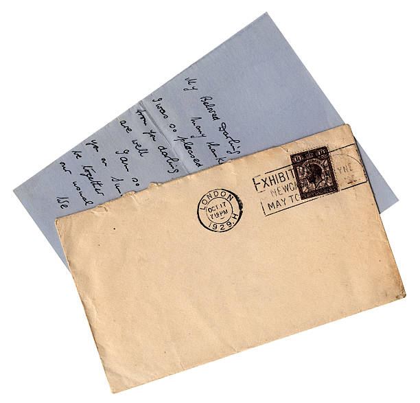 english lettre d'amour et l'enveloppe de 1929 - 1920 1929 photos et images de collection