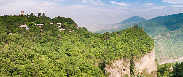 istock Sacred mountain terraces temples panorama China 176050560