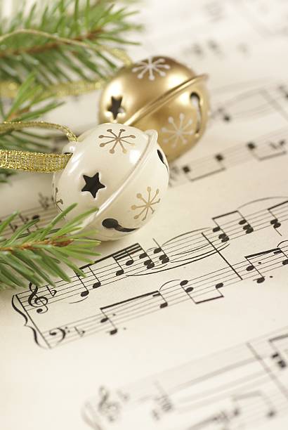 크리스마스 및 음악 - bell jingle christmas music 뉴스 사진 이미지