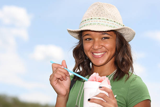 istock Young girl with Snow Cone 176051263