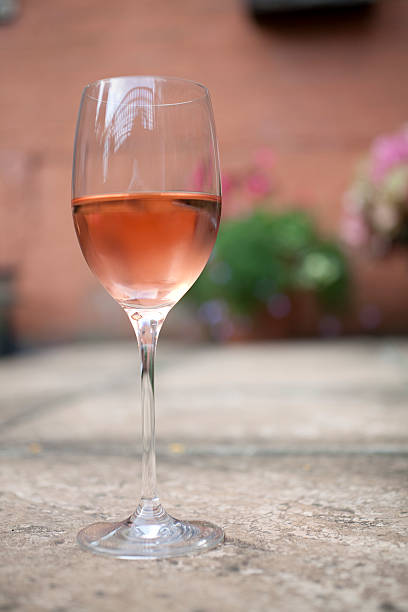 Chilled Rosé Wine in a glass stock photo