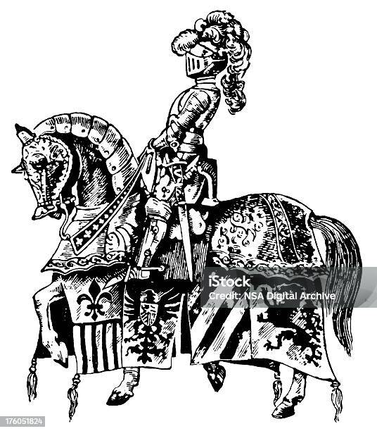 Knight On A Horse I Antique Military Illustrations Stock Illustration - Download Image Now - Horse, Renaissance, 19th Century