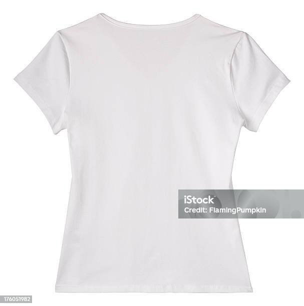 Womens Tshirt Branca Em Branco Com Traçado De Recorte Para Trás - Fotografias de stock e mais imagens de Ninguém