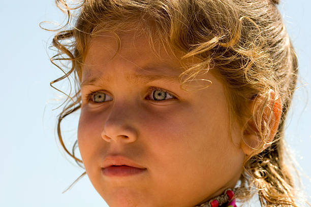 Little girls face stock photo