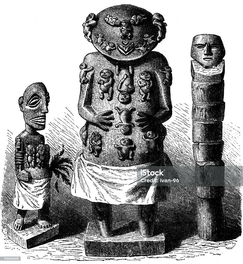 Dèi di Tahiti - Illustrazione stock royalty-free di Arti e mestieri