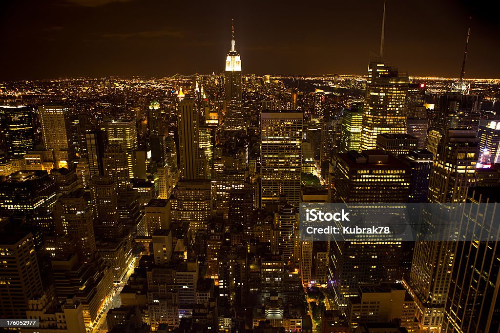 New York City bei Nacht - Lizenzfrei Ampel Stock-Foto