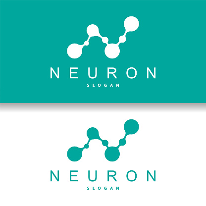 Neuron Logo, Neuron Nerve or Seaweed Vector Abstract Molecule Design, Template Illustration