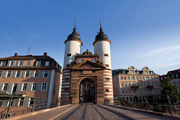 istock Blue sky over old bridge in Heidelberg Germany 176053291