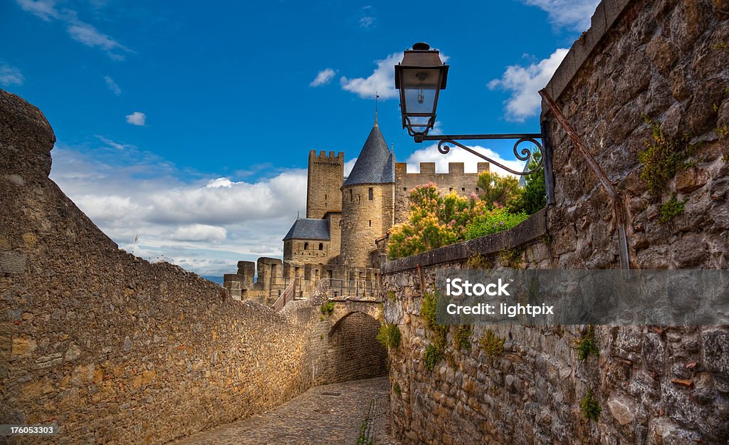 Old castle of Carcassonne HDR view of an old french castle Carcassonne Stock Photo