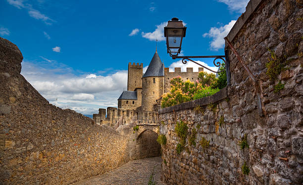 Old castle of Carcassonne stock photo