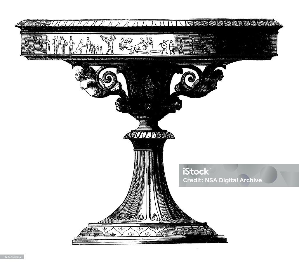 Design Antique de style victorien Table/Illustrations - Illustration de Blanc libre de droits