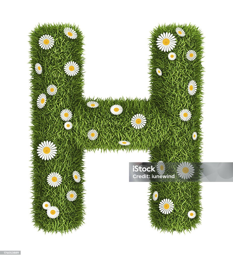 Натуральный трава Буква H - Стоковые фото Алфавит роялти-фри