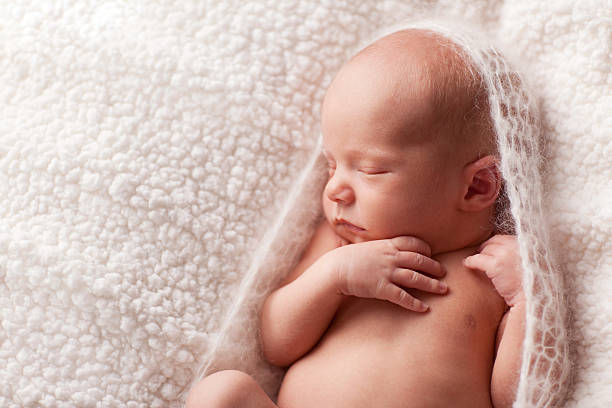 istock Newborn Baby Sleeping in Hand-Woven Pod 176054759