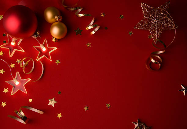 istock Baubles and Stars on Red 176054987