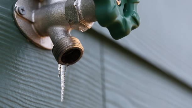 Frozen Exterior Faucet stock photo