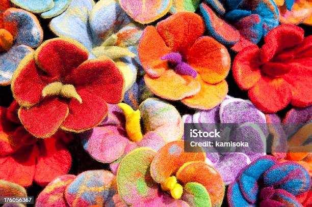 Multi Colored Felt Flowers Stock Photo - Download Image Now - Abstract, Art, Art And Craft
